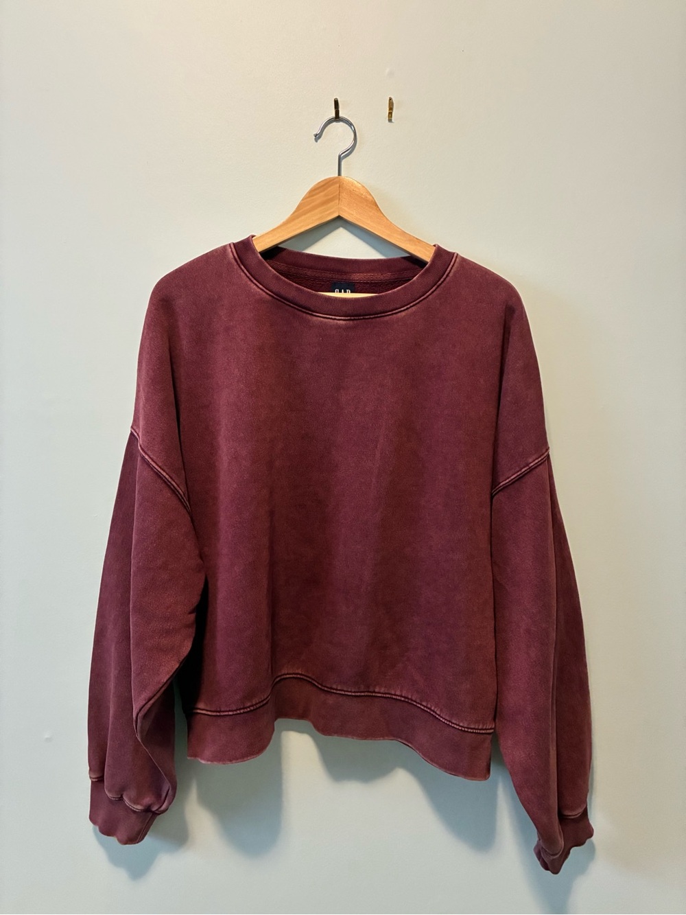 GAP Washed Burgundy Women's Crewneck Sweatshirt